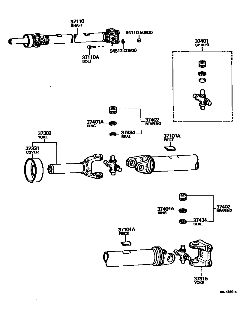 3701 — PROPELLER SHAFT & UNIVERSAL JOINT