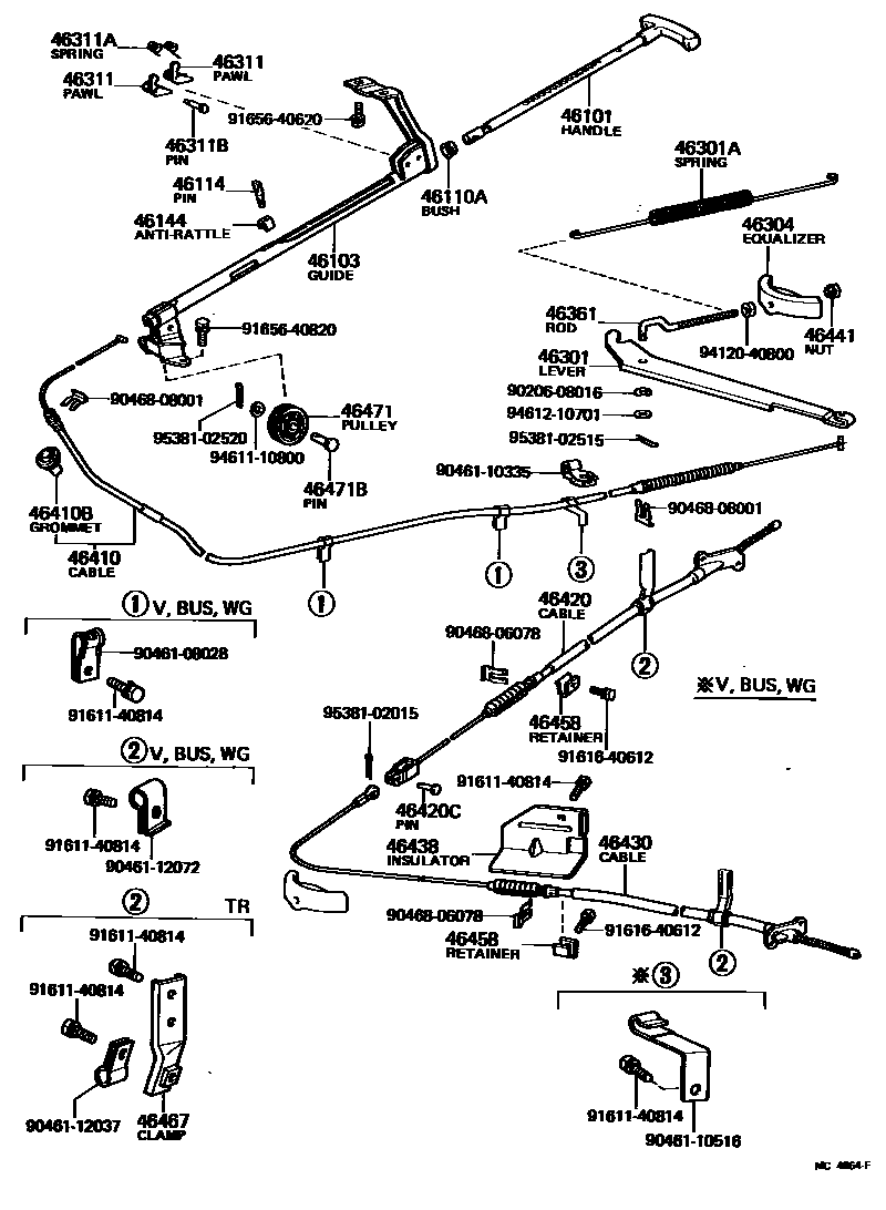 4601 — PARKING BRAKE & CABLE