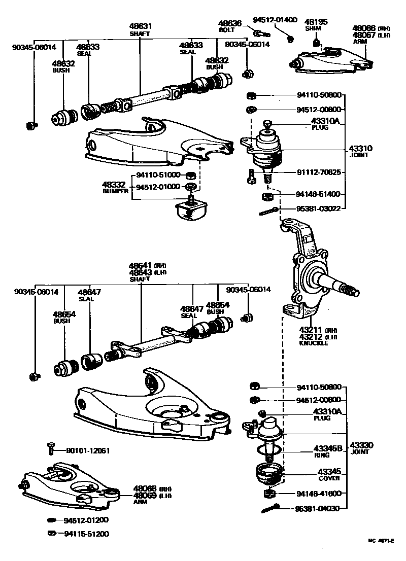 4802 — FRONT AXLE ARM & STEERING KNUCKLE