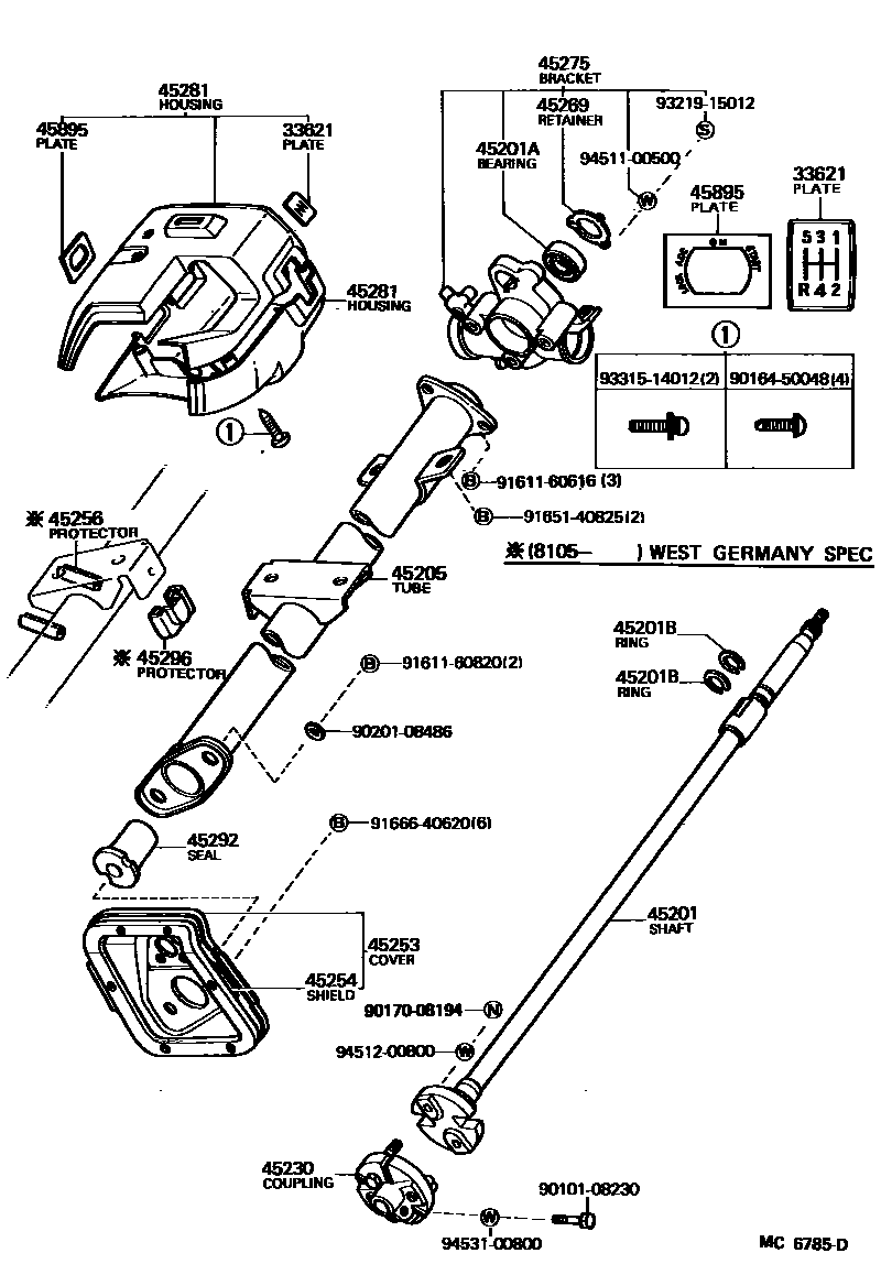 4501 — STEERING COLUMN & SHAFT