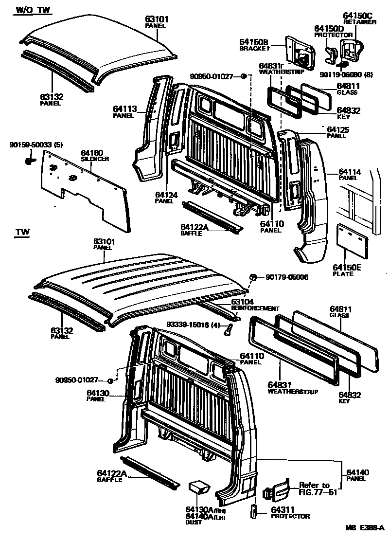 6153 — ROOF PANEL & BACK PANEL
