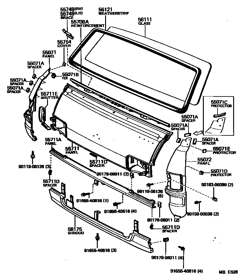 5554 — FRONT PANEL & WINDSHIELD GLASS