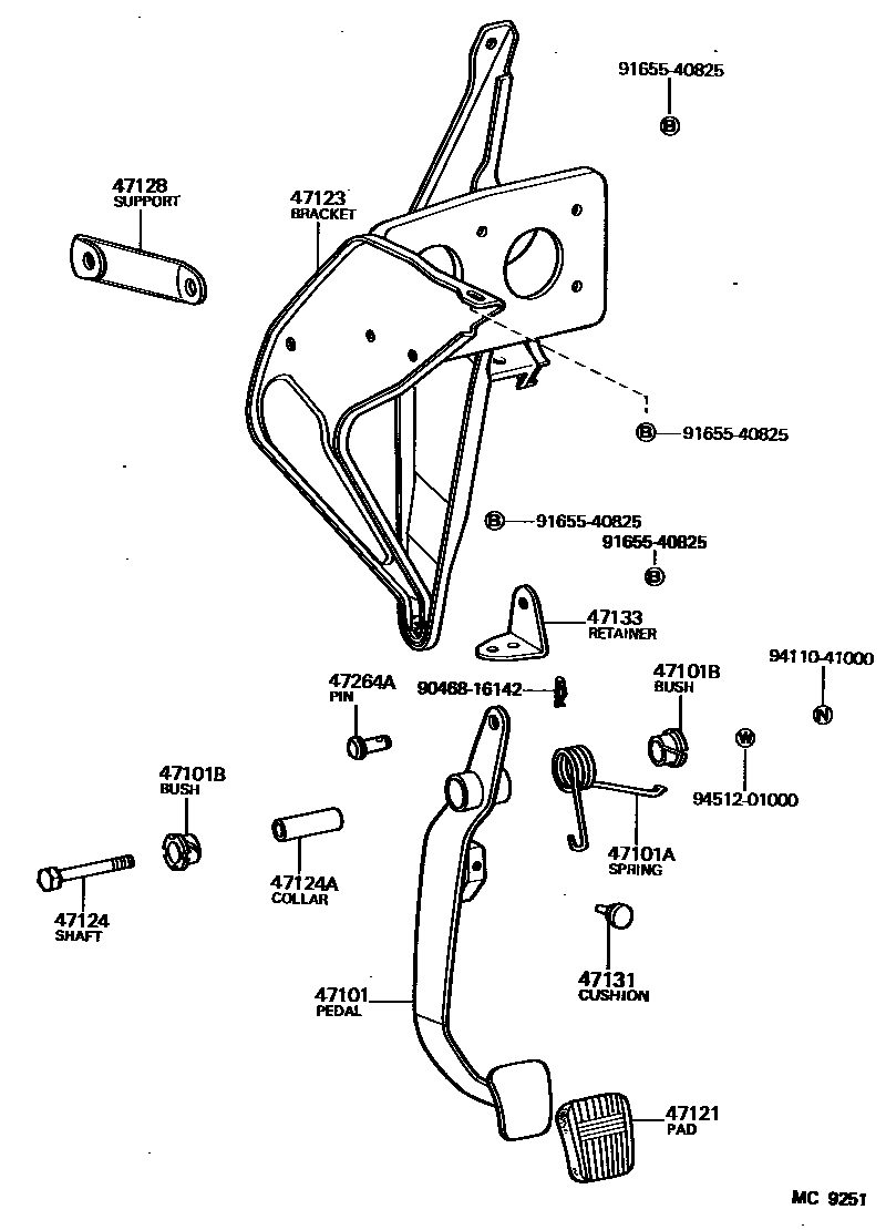 4701 — BRAKE PEDAL & BRACKET