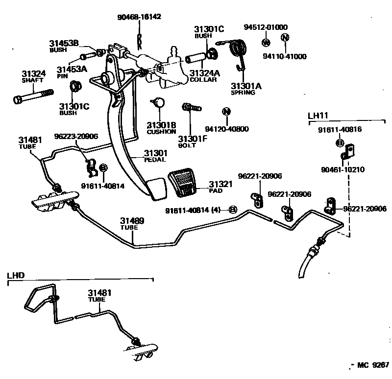 3102 — CLUTCH PEDAL & FLEXIBLE HOSE