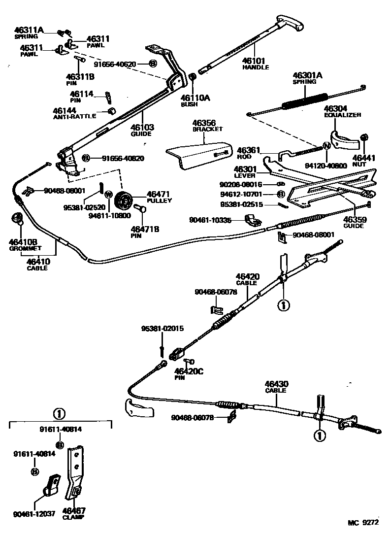 4601 — PARKING BRAKE & CABLE