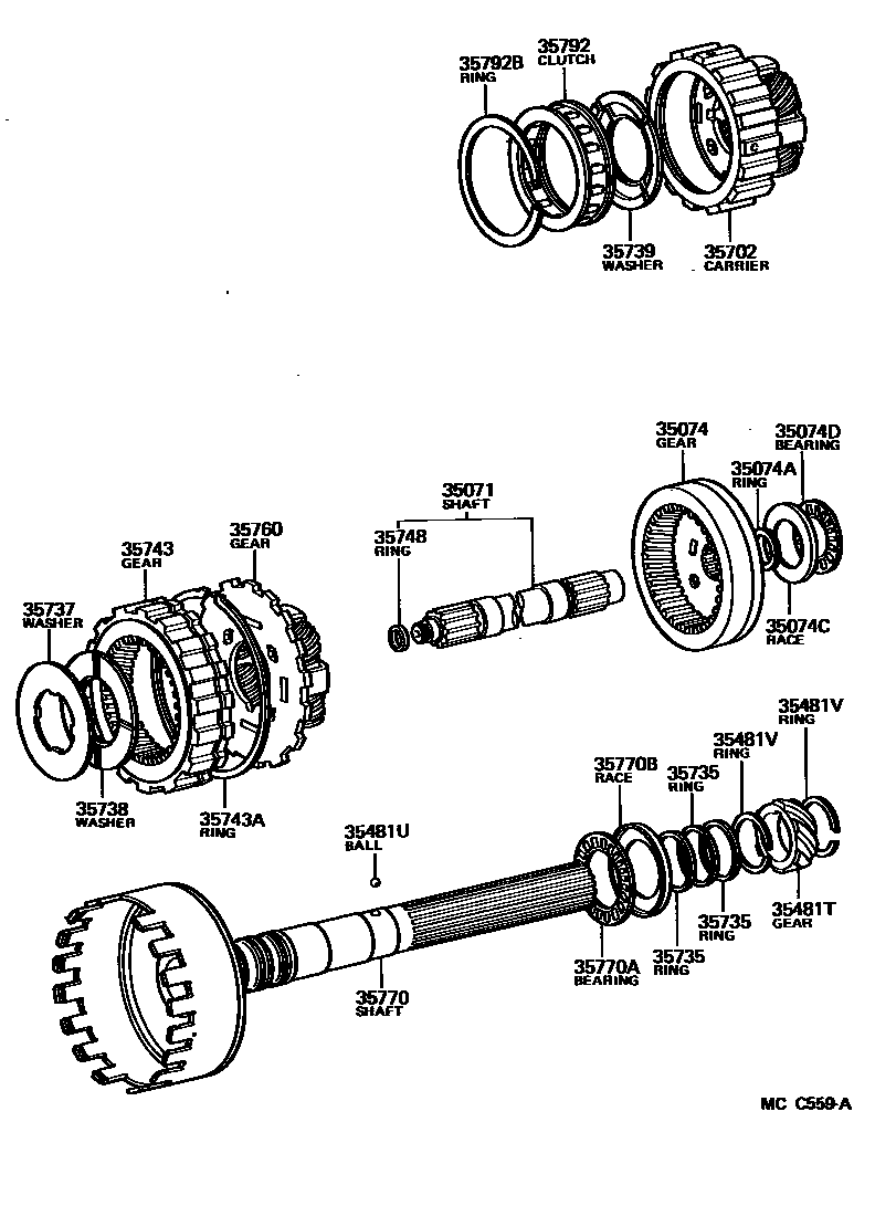 3510 — PLANETARY GEAR, REVERSE PISTON & COUNTER GEAR(ATM)