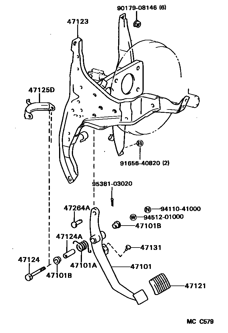 4701 — BRAKE PEDAL & BRACKET