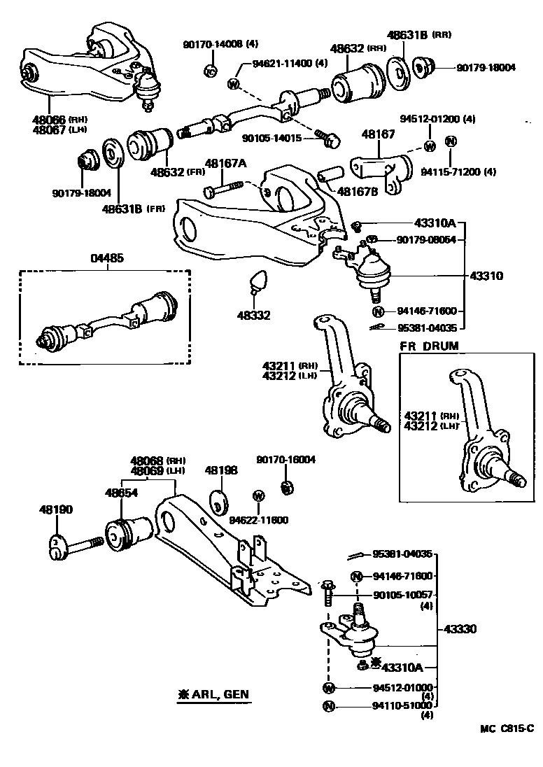 4802 — FRONT AXLE ARM & STEERING KNUCKLE
