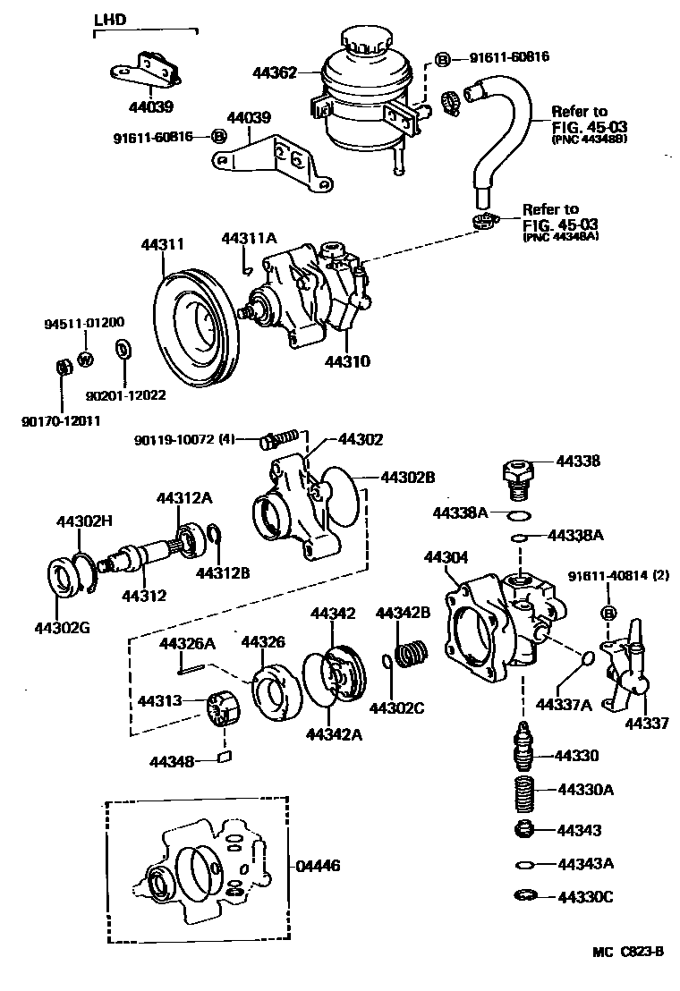 4502 — VANE PUMP & RESERVOIR (POWER STEERING)