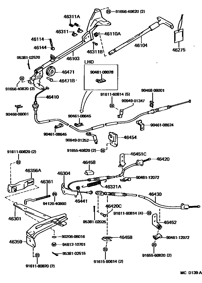 4601 — PARKING BRAKE & CABLE