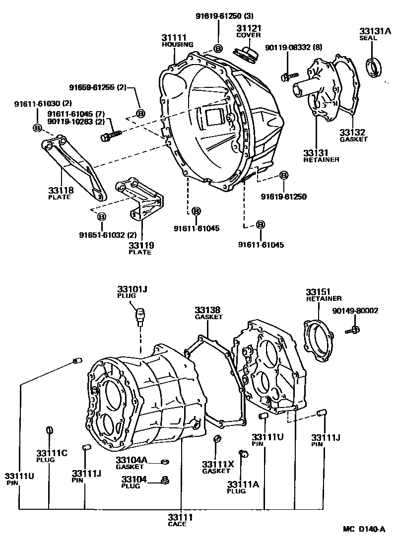3302 — CLUTCH HOUSING & TRANSMISSION CASE (MTM)