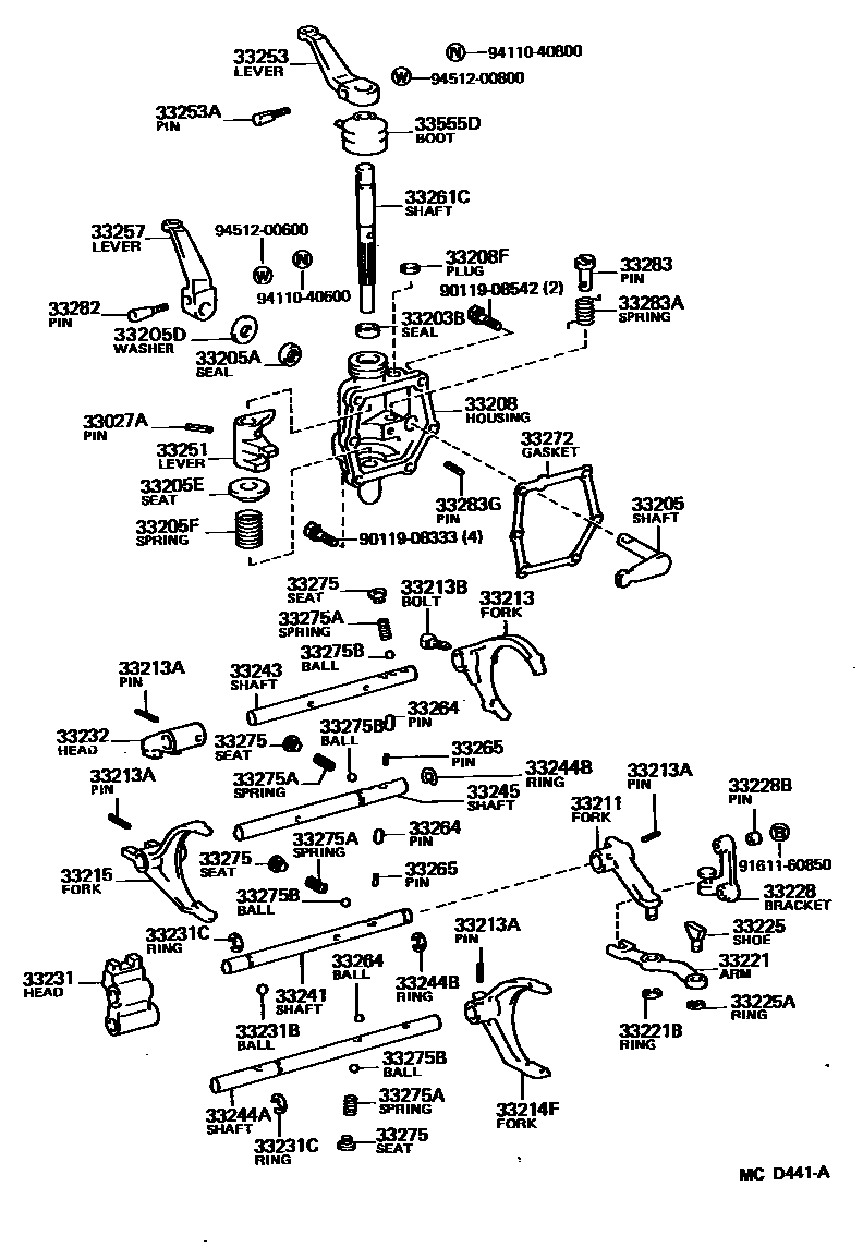 3307 — GEAR SHIFT FORK & LEVER SHAFT (MTM)