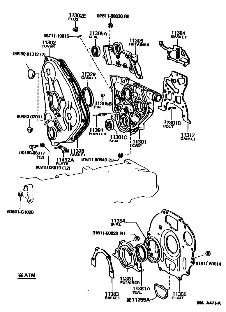 1106 — TIMING GEAR COVER & REAR END PLATE