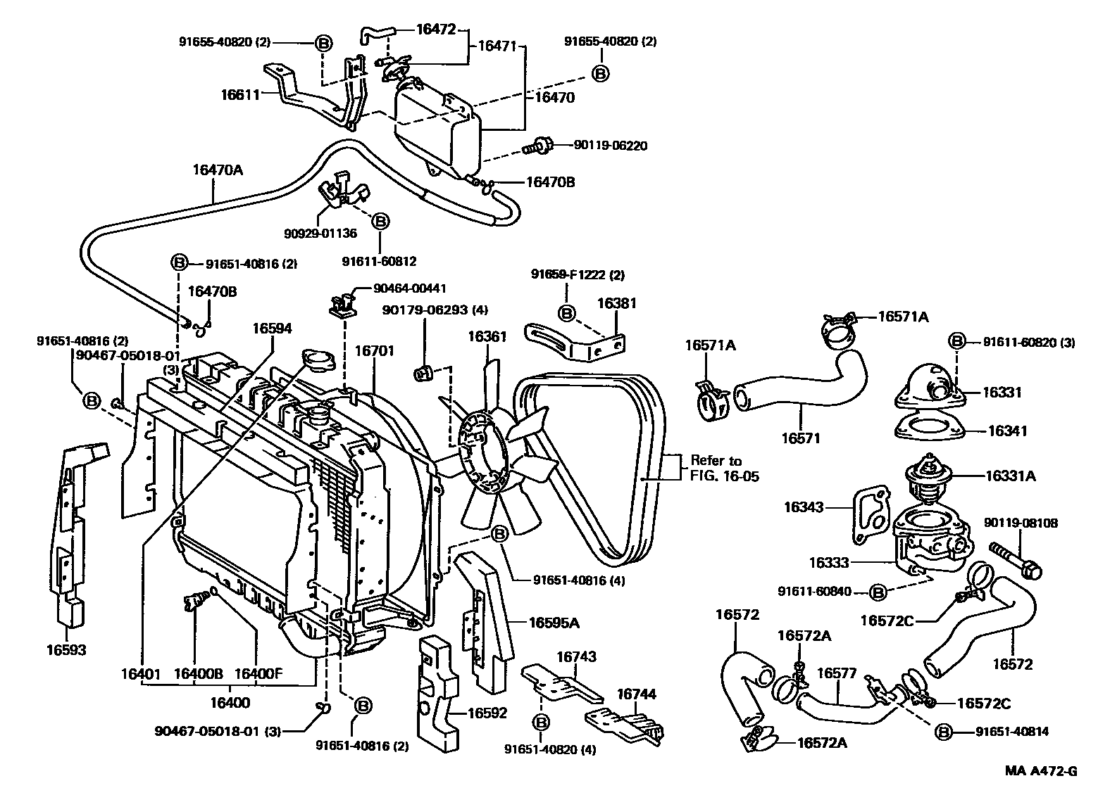1603 — RADIATOR & WATER OUTLET