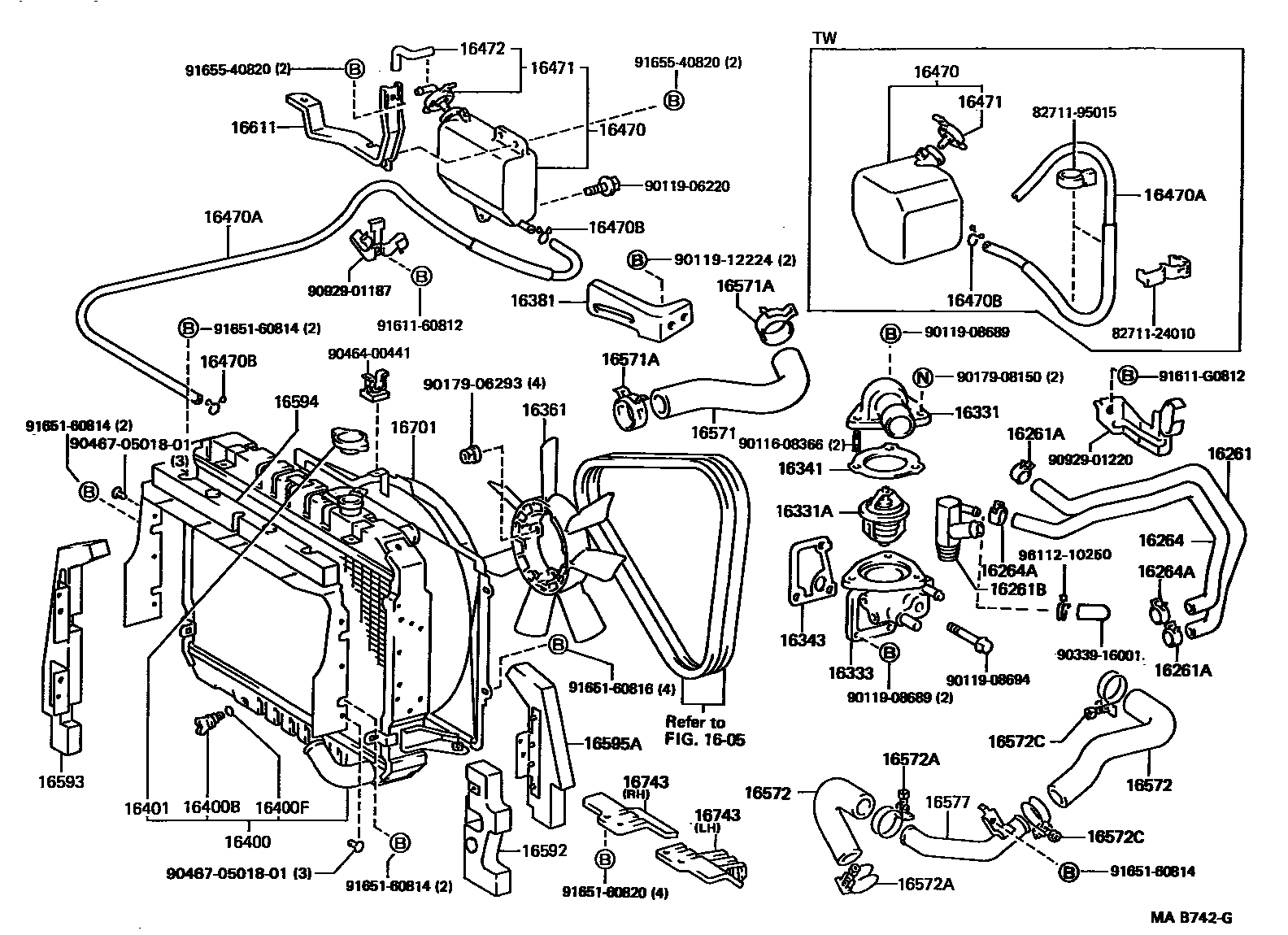 1603 — RADIATOR & WATER OUTLET