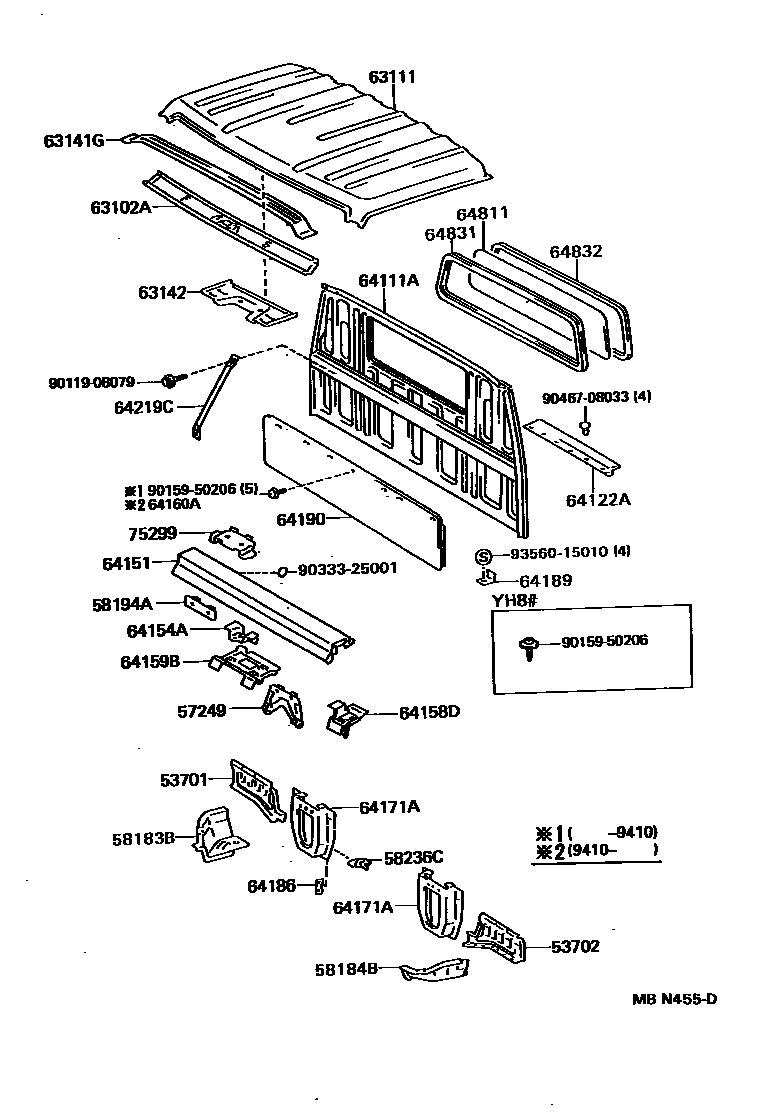 6153 — ROOF PANEL & BACK PANEL
