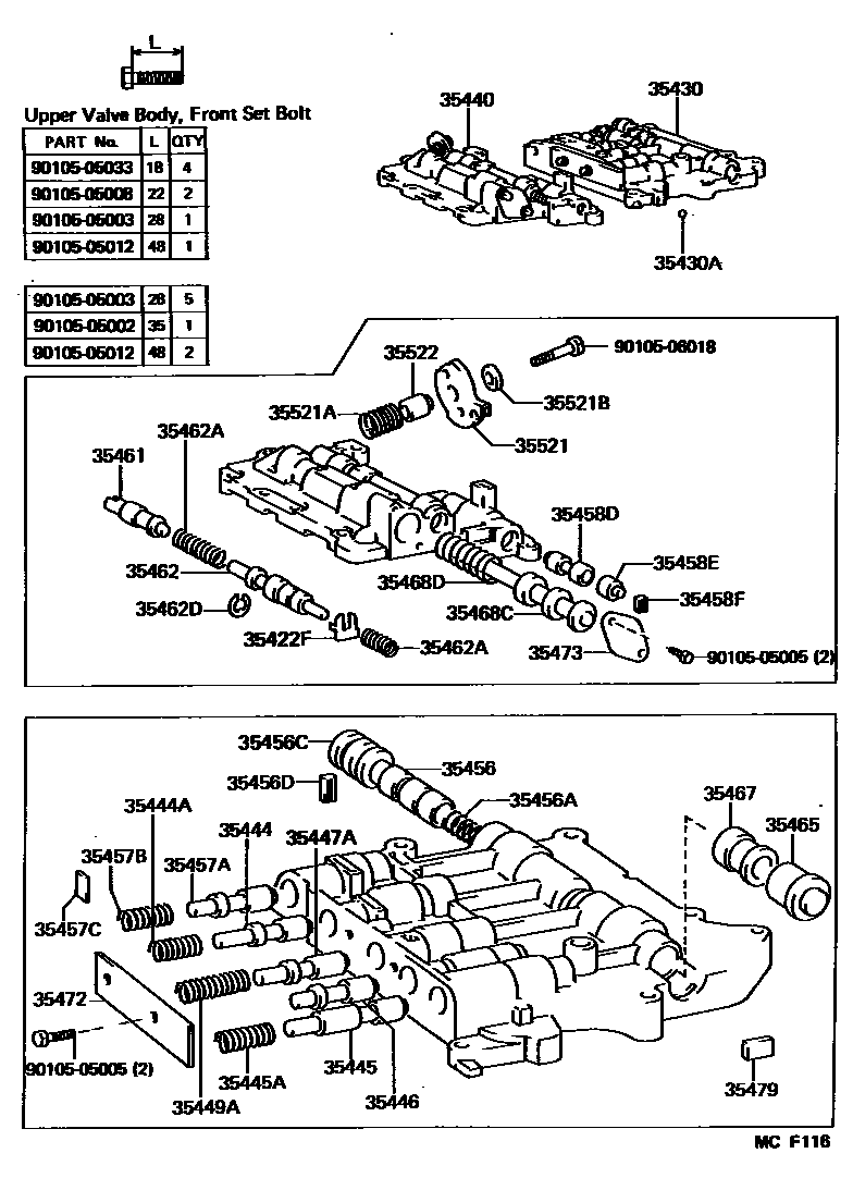 3512 — VALVE BODY & OIL STRAINER (ATM)