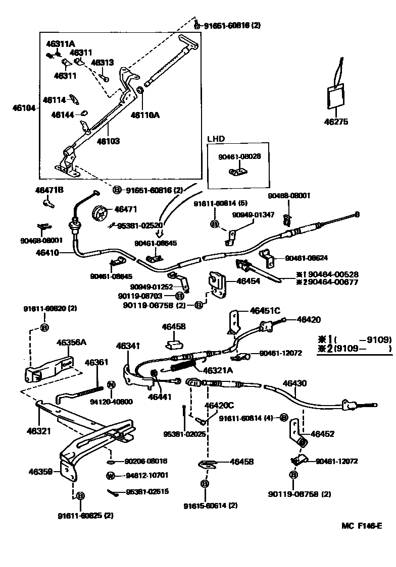 4601 — PARKING BRAKE & CABLE