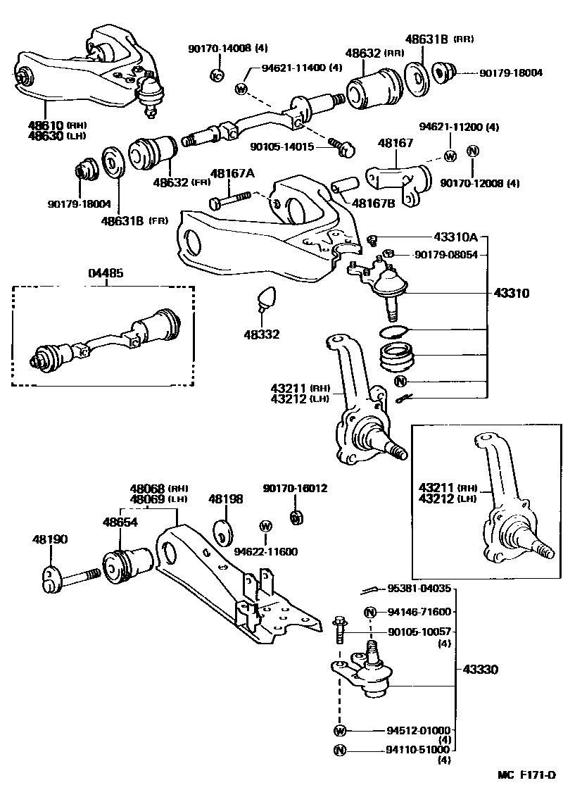 4802 — FRONT AXLE ARM & STEERING KNUCKLE