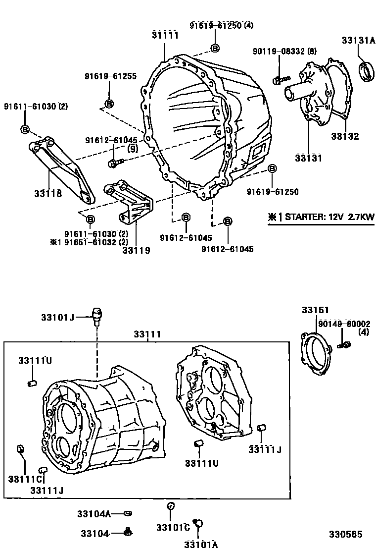 3302 — CLUTCH HOUSING & TRANSMISSION CASE (MTM)