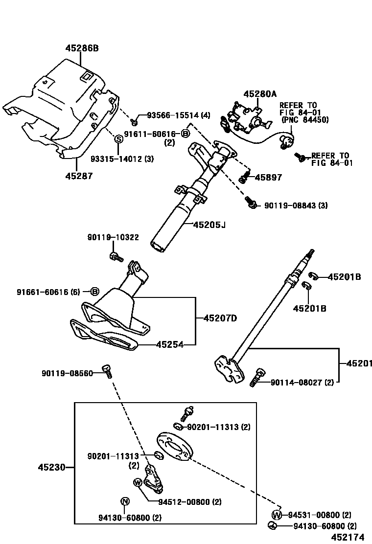 4501 — STEERING COLUMN & SHAFT