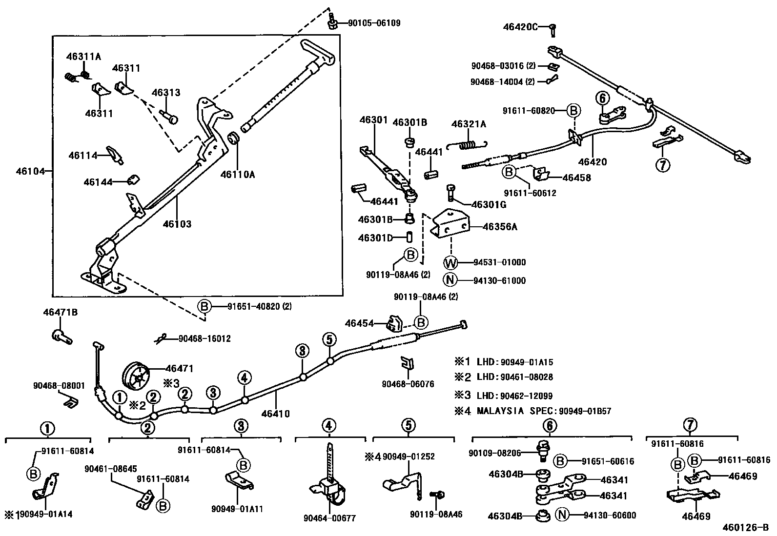4601 — PARKING BRAKE & CABLE