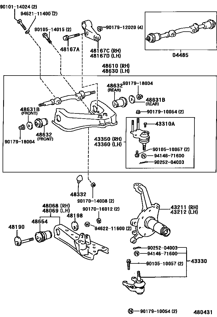 4802 — FRONT AXLE ARM & STEERING KNUCKLE