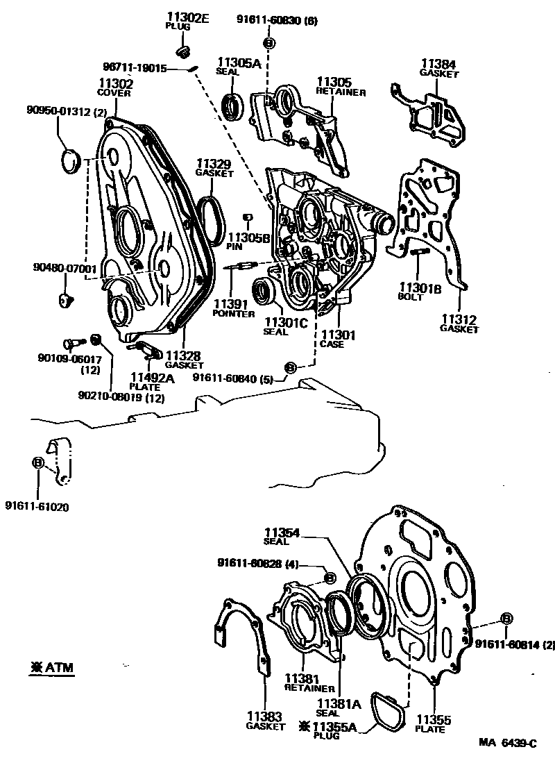 1106 — TIMING GEAR COVER & REAR END PLATE