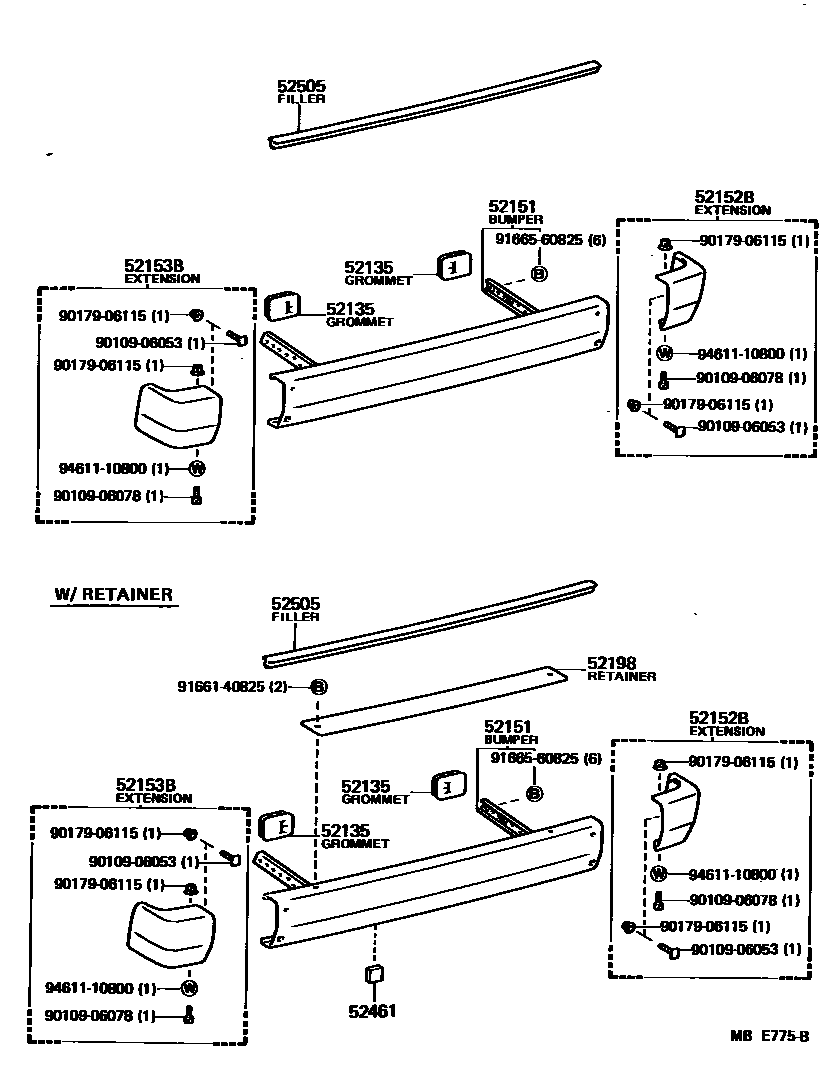 5253 — REAR BUMPER & BUMPER STAY