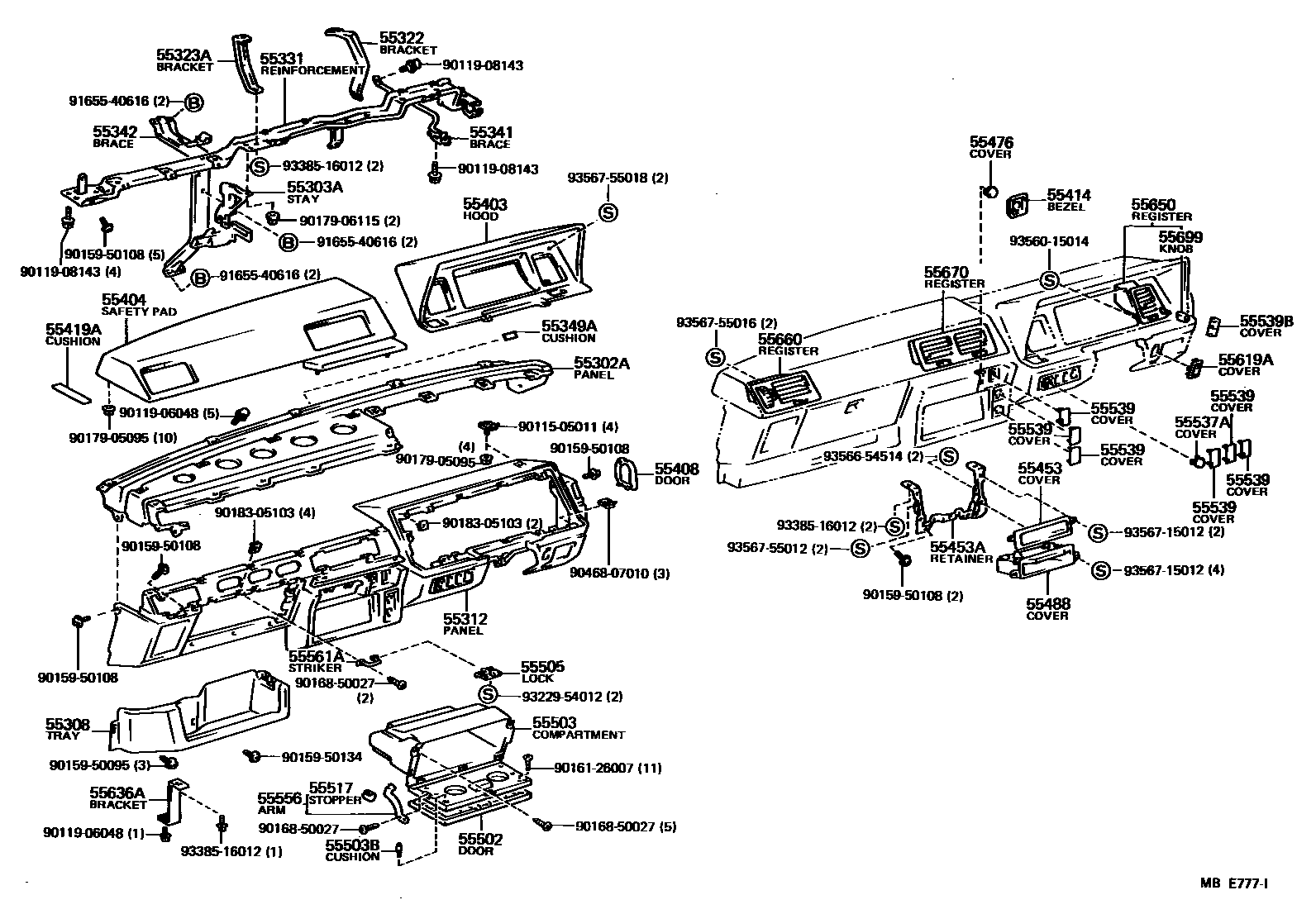 5551 — INSTRUMENT PANEL & GLOVE COMPARTMENT