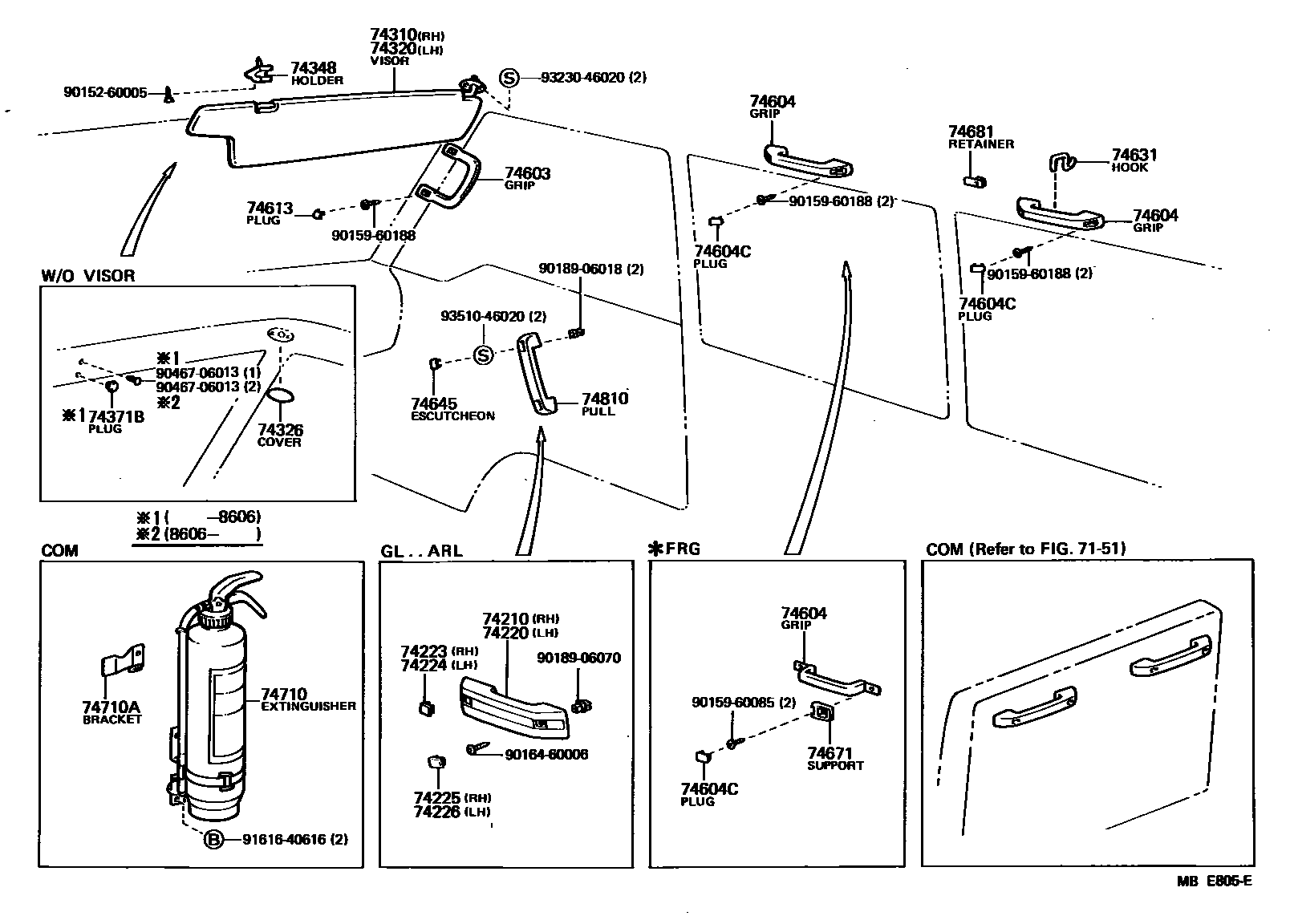 7451 — ARMREST & VISOR