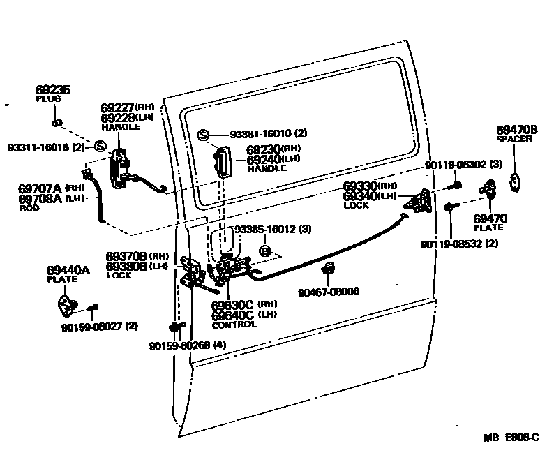 6756 — REAR DOOR LOCK & HANDLE