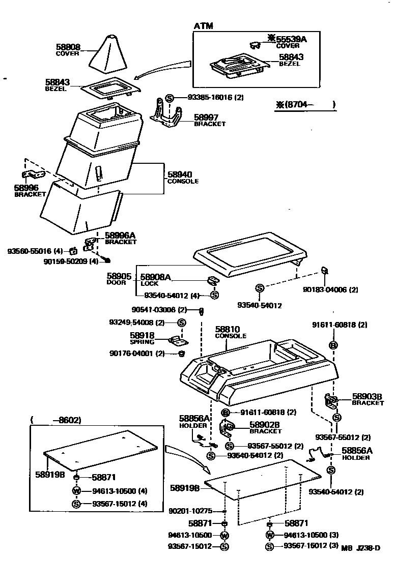 5855 — CONSOLE BOX & BRACKET