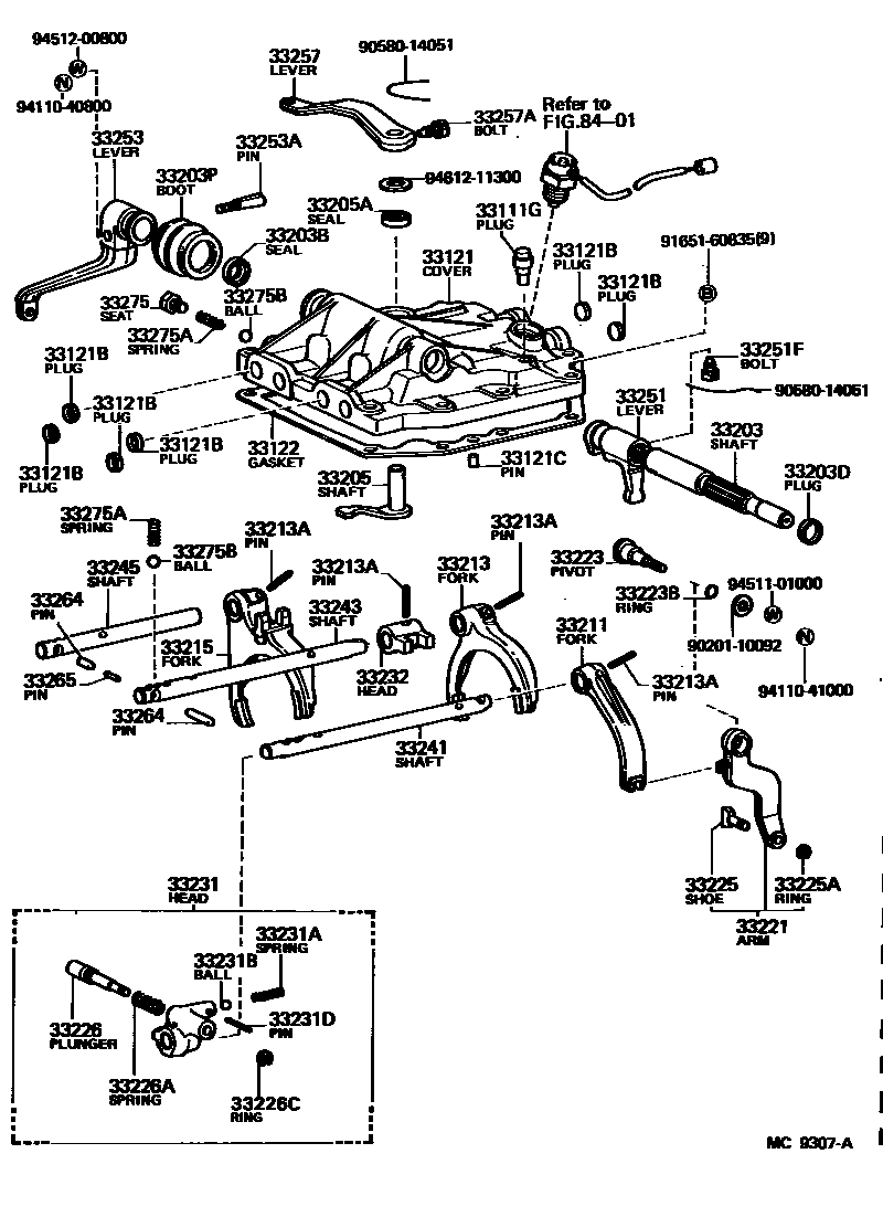 3307 — GEAR SHIFT FORK & LEVER SHAFT (MTM)