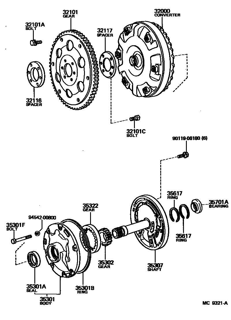 3502 — TORQUE CONVERTER, FRONT OIL PUMP & CHAIN (ATM)