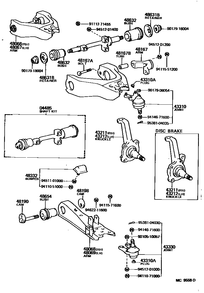 4802 — FRONT AXLE ARM & STEERING KNUCKLE