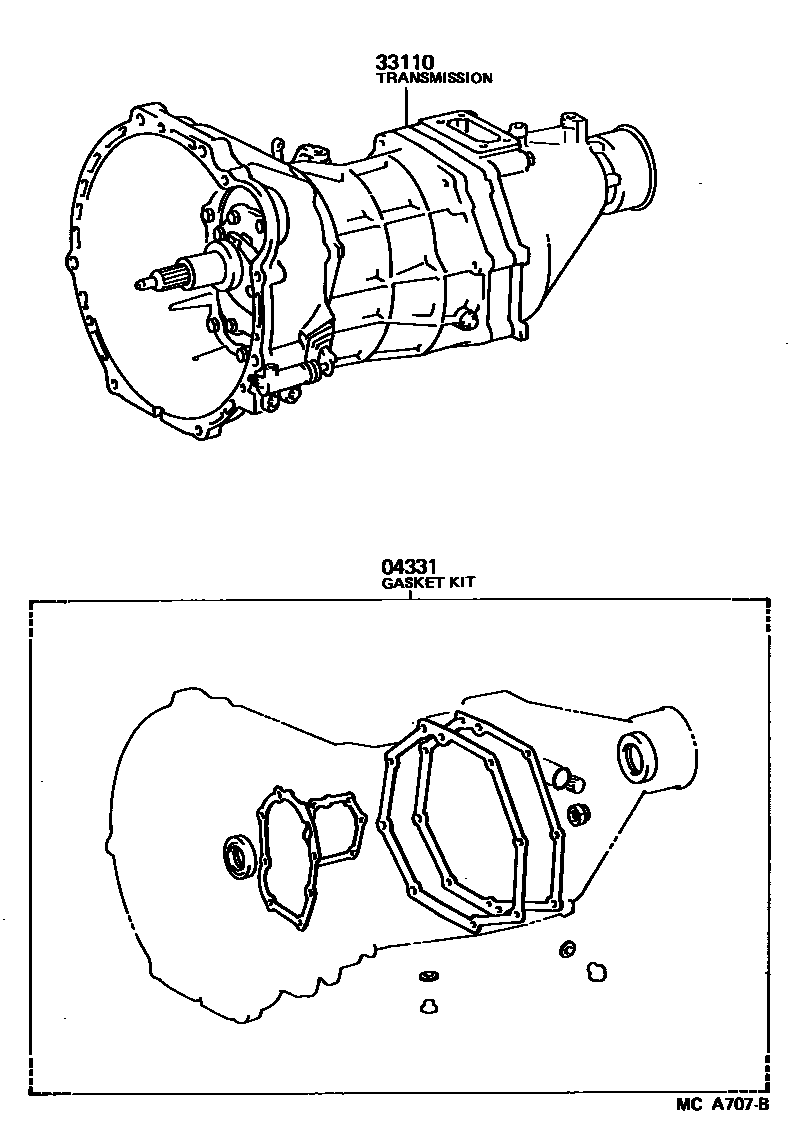 3301 — TRANSAXLE OR TRANSMISSION ASSY & GASKET KIT (MTM)