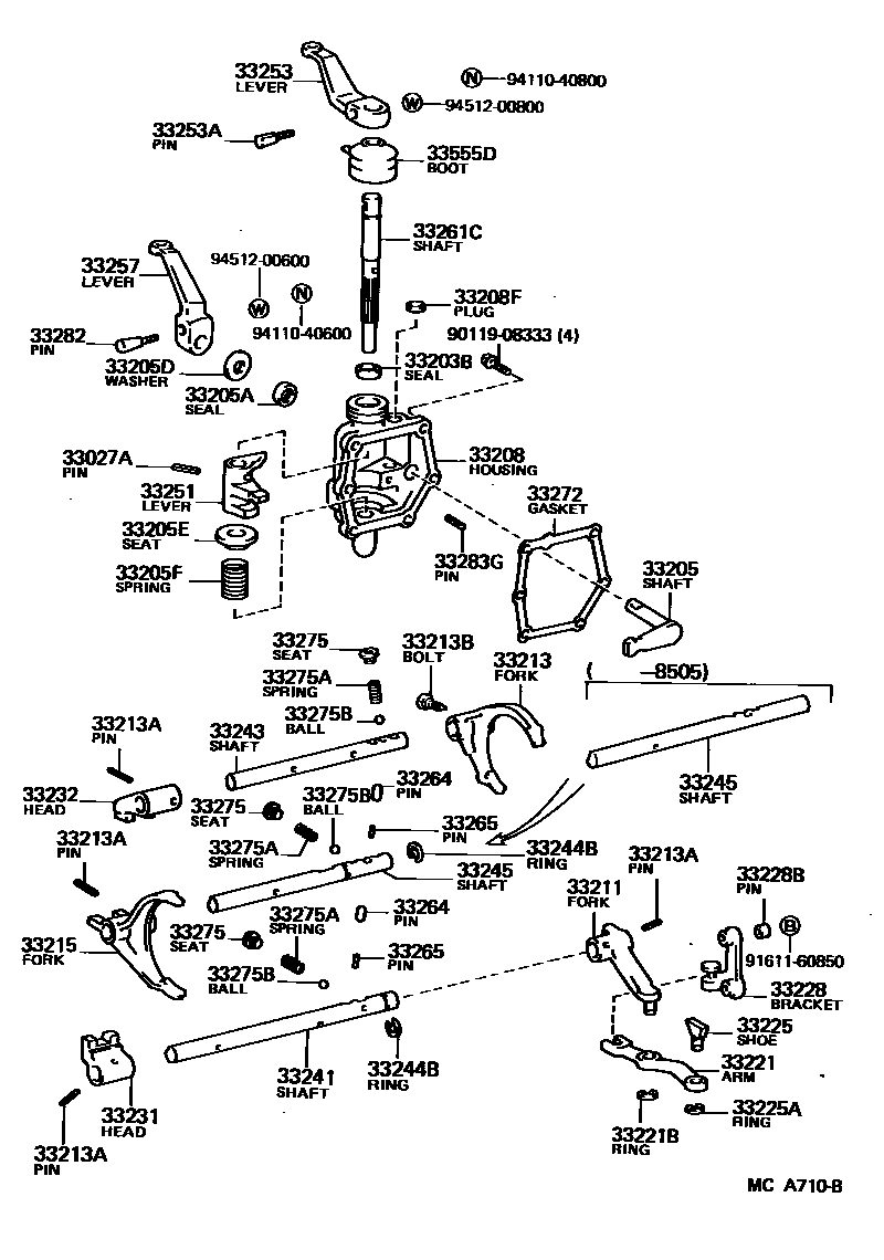 3307 — GEAR SHIFT FORK & LEVER SHAFT (MTM)