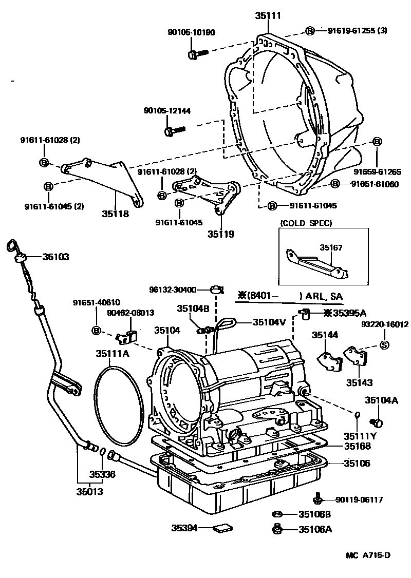 3503 — TRANSMISSION CASE & OIL PAN (ATM)