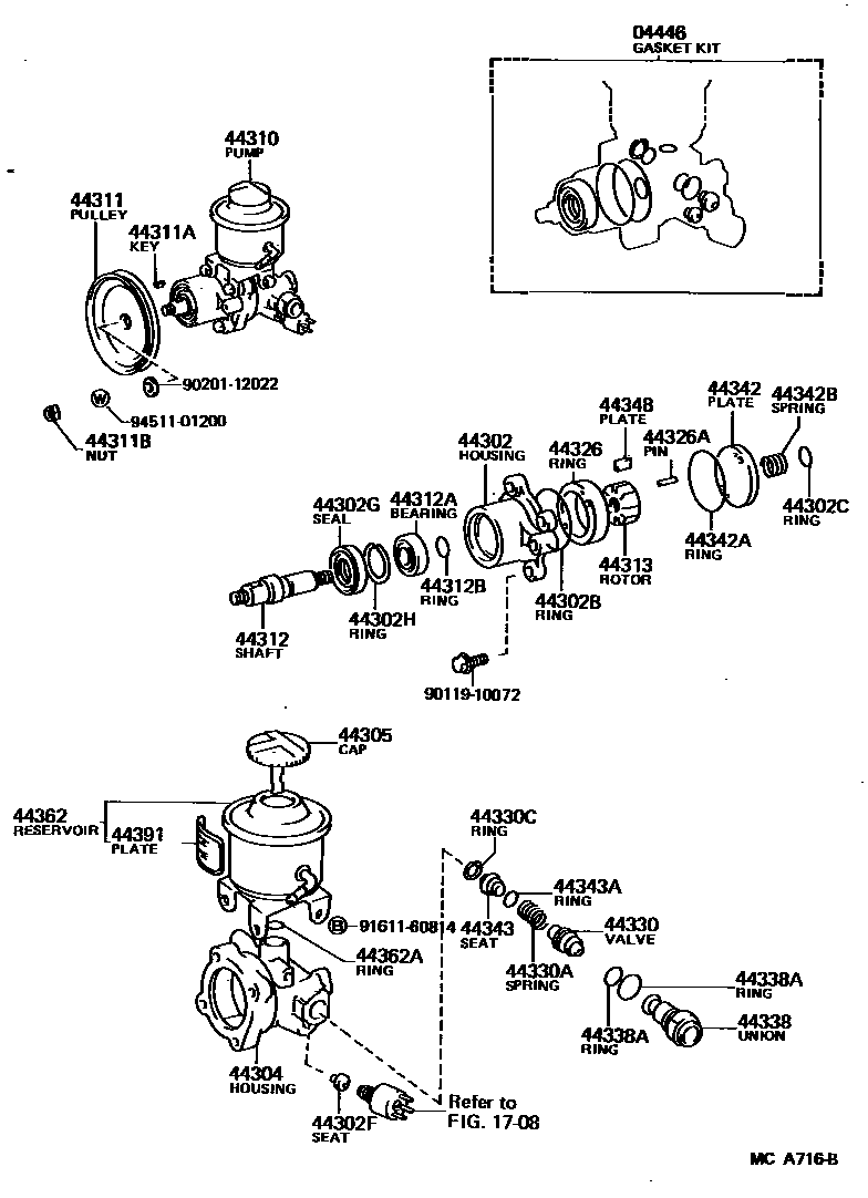 4502 — VANE PUMP & RESERVOIR (POWER STEERING)