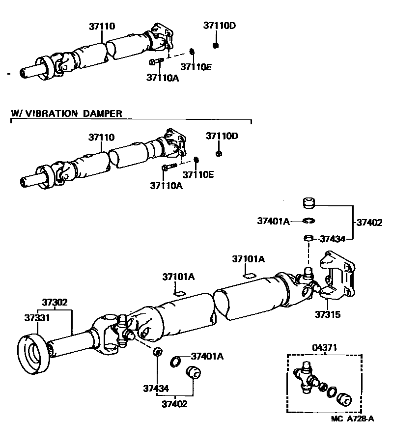 3701 — PROPELLER SHAFT & UNIVERSAL JOINT