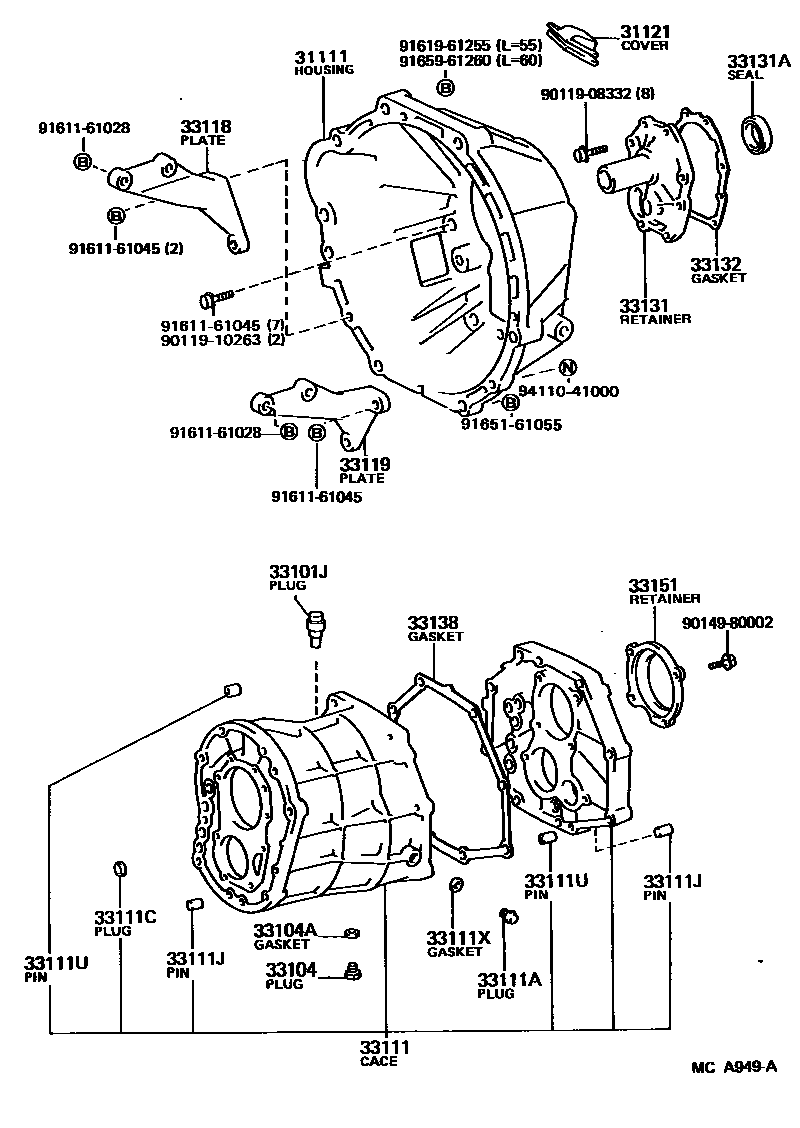 3302 — CLUTCH HOUSING & TRANSMISSION CASE (MTM)