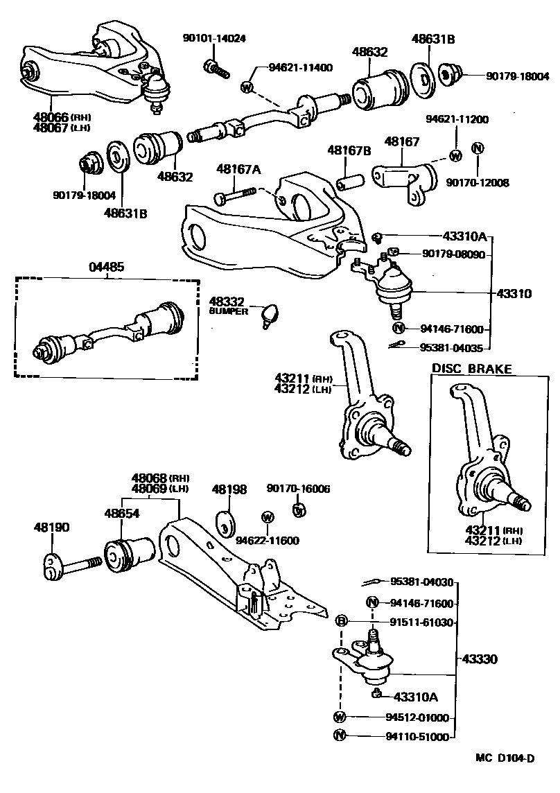 4802 — FRONT AXLE ARM & STEERING KNUCKLE