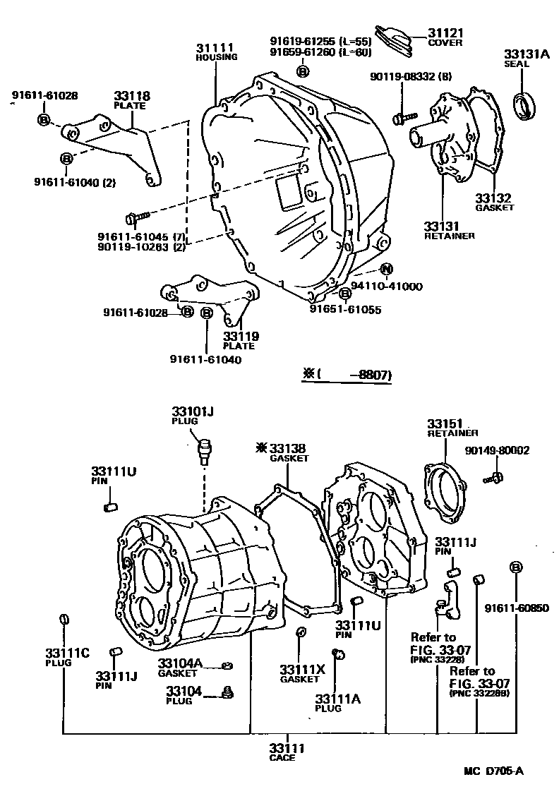 3302 — CLUTCH HOUSING & TRANSMISSION CASE (MTM)