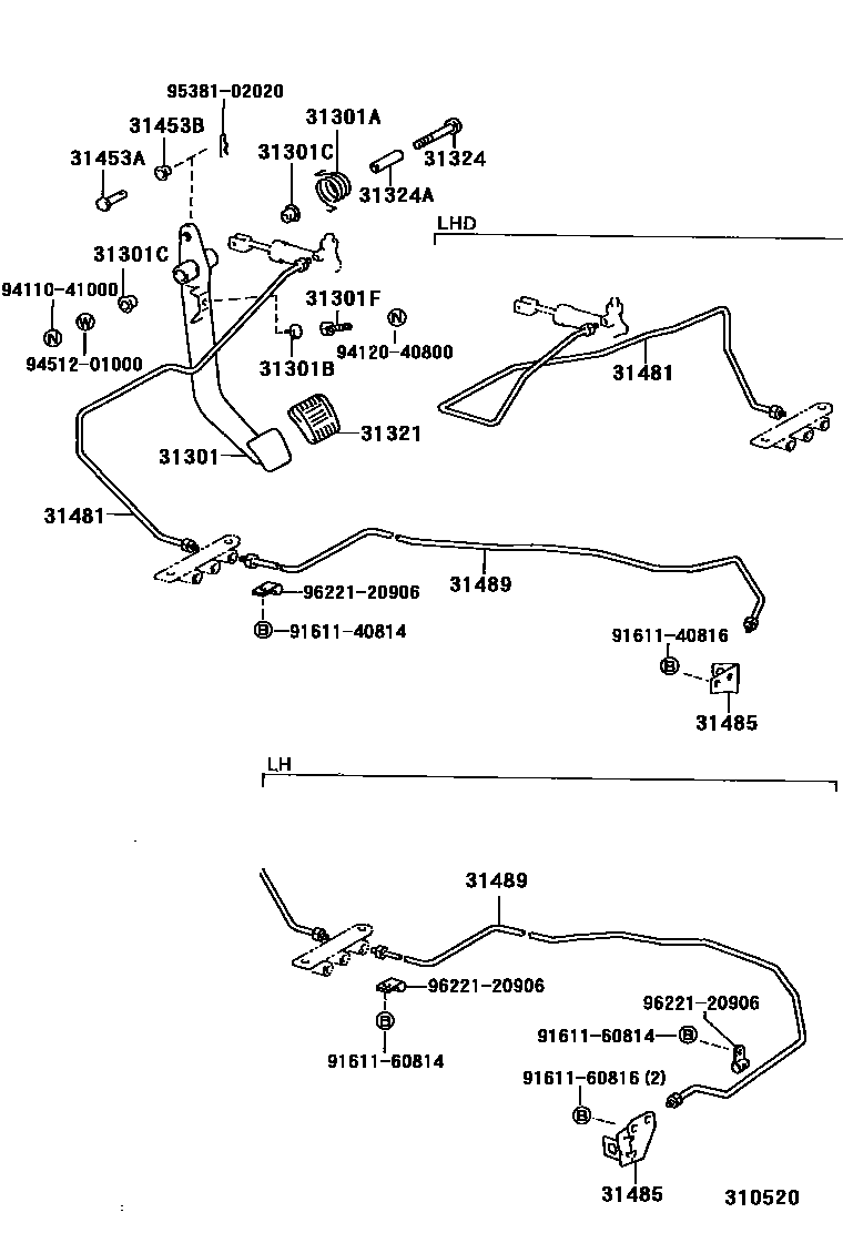3102 — CLUTCH PEDAL & FLEXIBLE HOSE