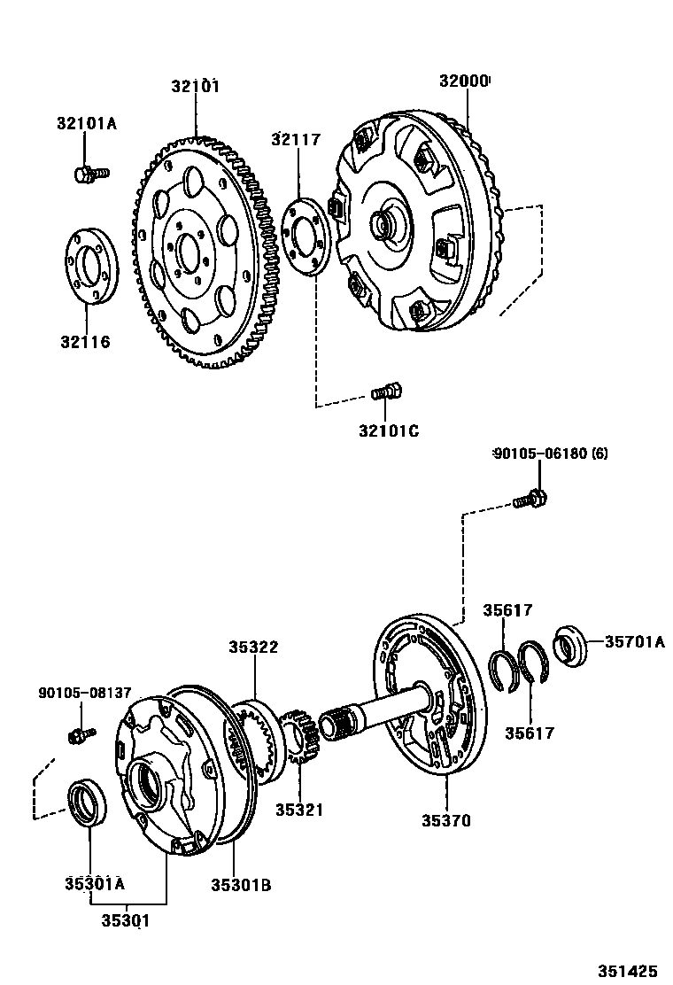 3502 — TORQUE CONVERTER, FRONT OIL PUMP & CHAIN (ATM)