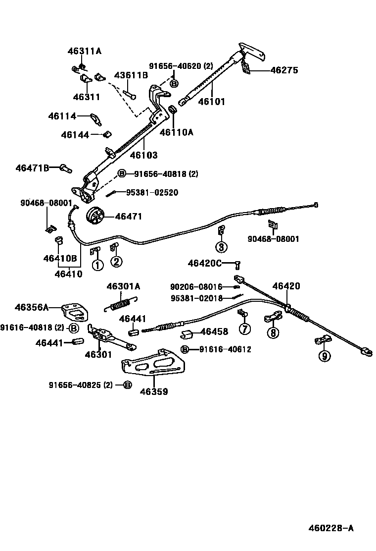 4601 — PARKING BRAKE & CABLE