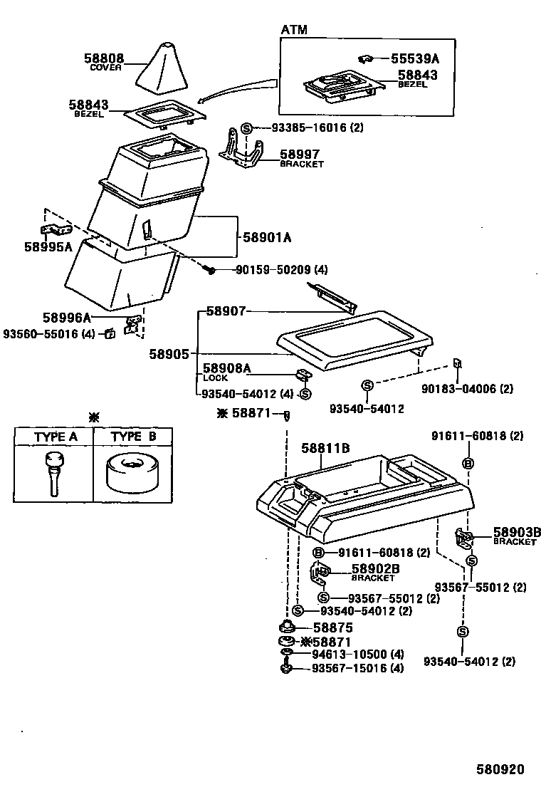 5855 — CONSOLE BOX & BRACKET