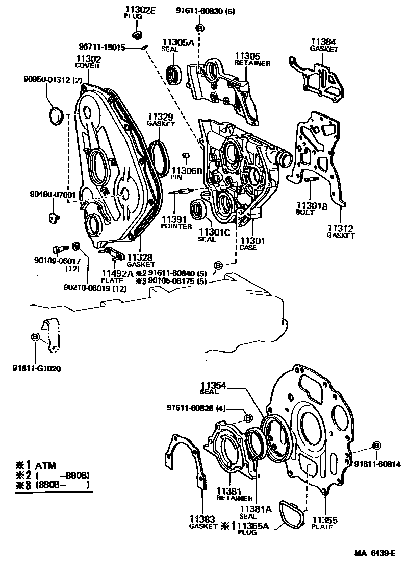 1106 — TIMING GEAR COVER & REAR END PLATE