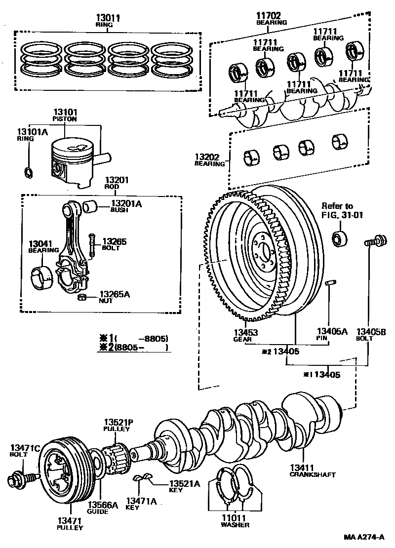 1301 — CRANKSHAFT & PISTON